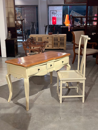 Classic Elm Wood Dressing Table Set