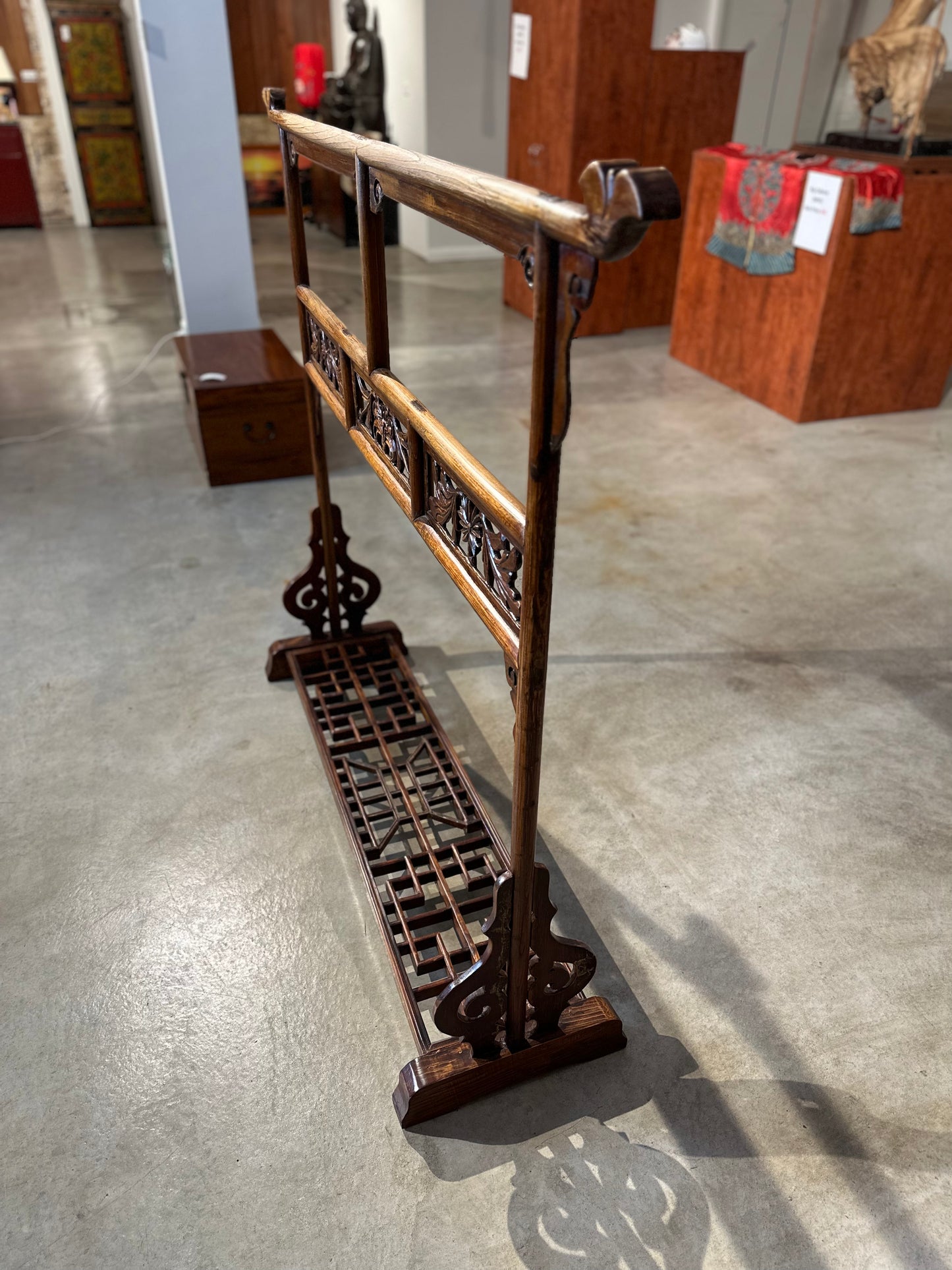 Rare Chinese Antique Elm Wood Clothing Stand