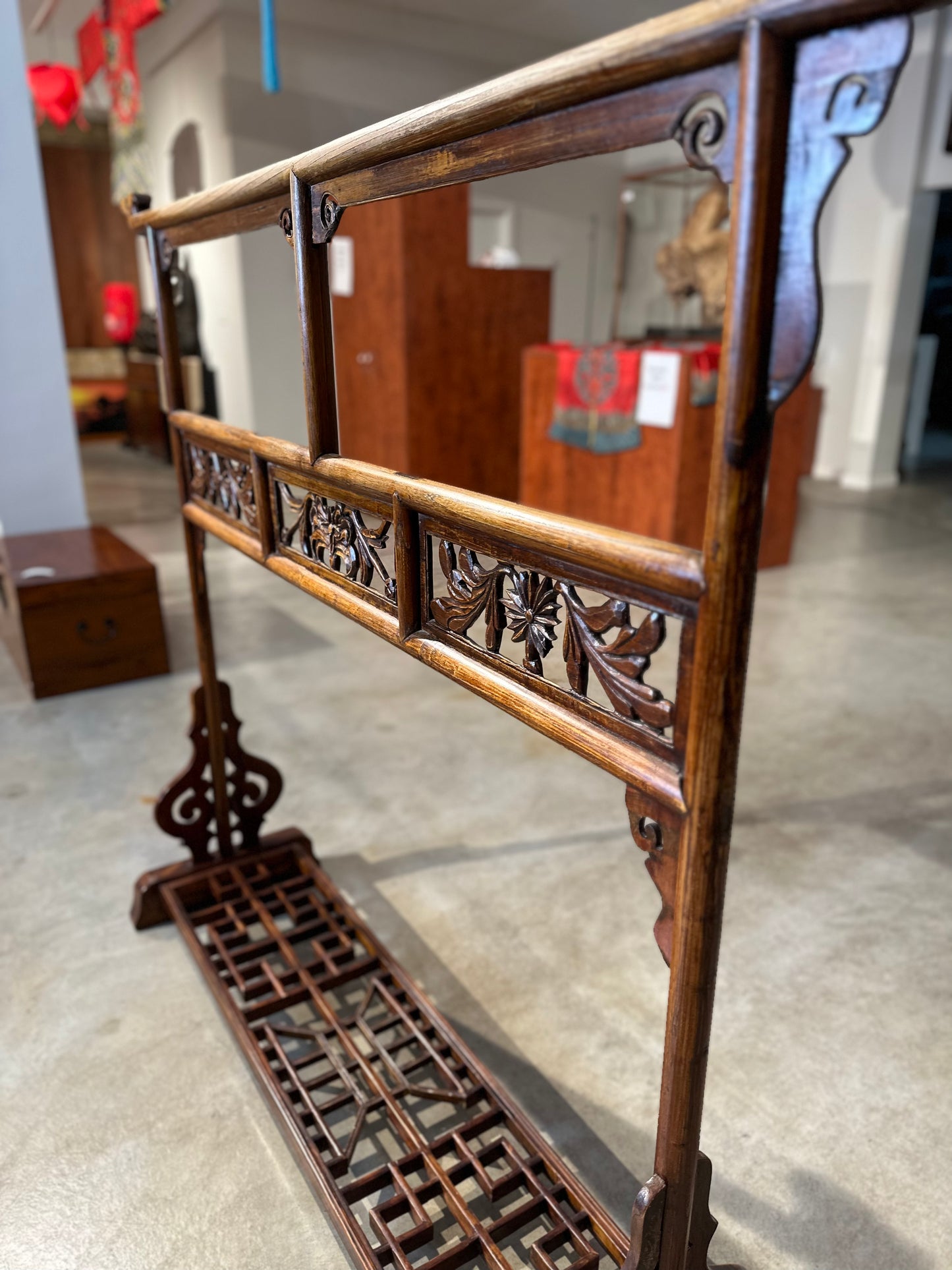 Rare Chinese Antique Elm Wood Clothing Stand