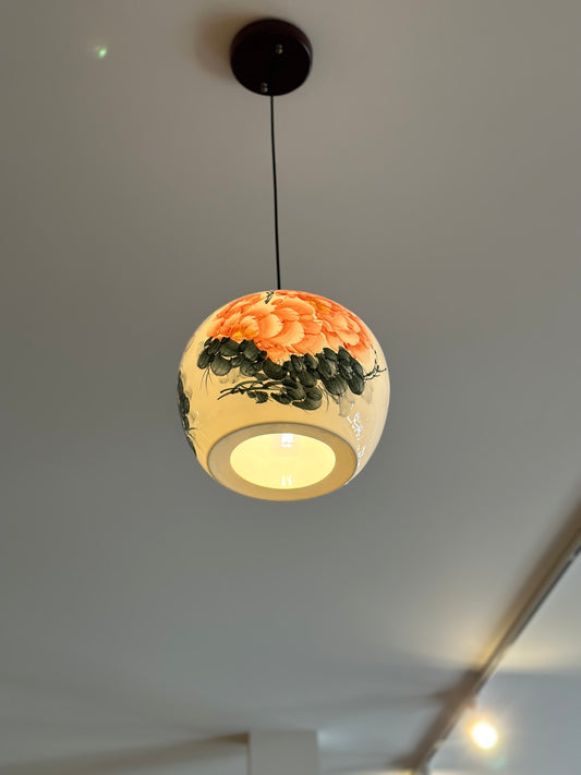 Hand Painted Round Porcelain Lamp Shade