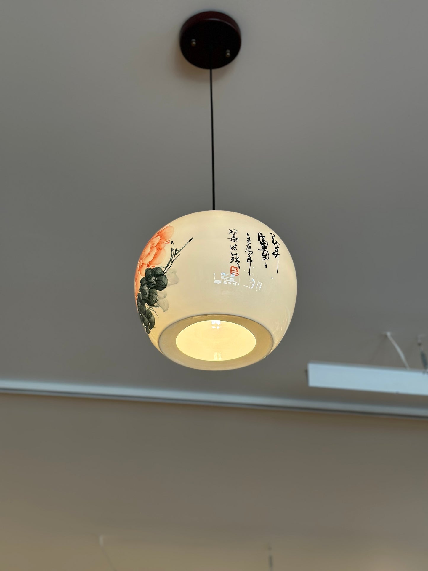 Hand Painted Round Porcelain Lamp Shade