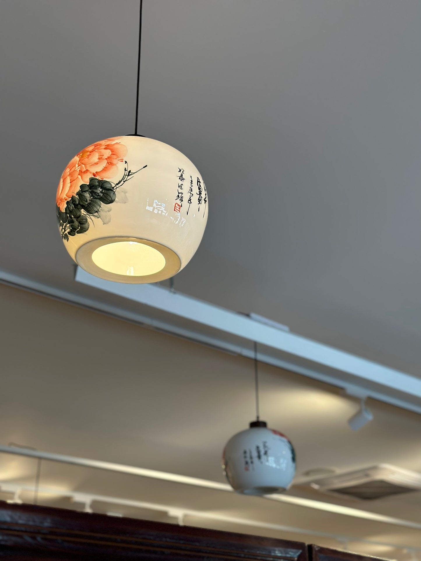 Hand Painted Round Porcelain Lamp Shade