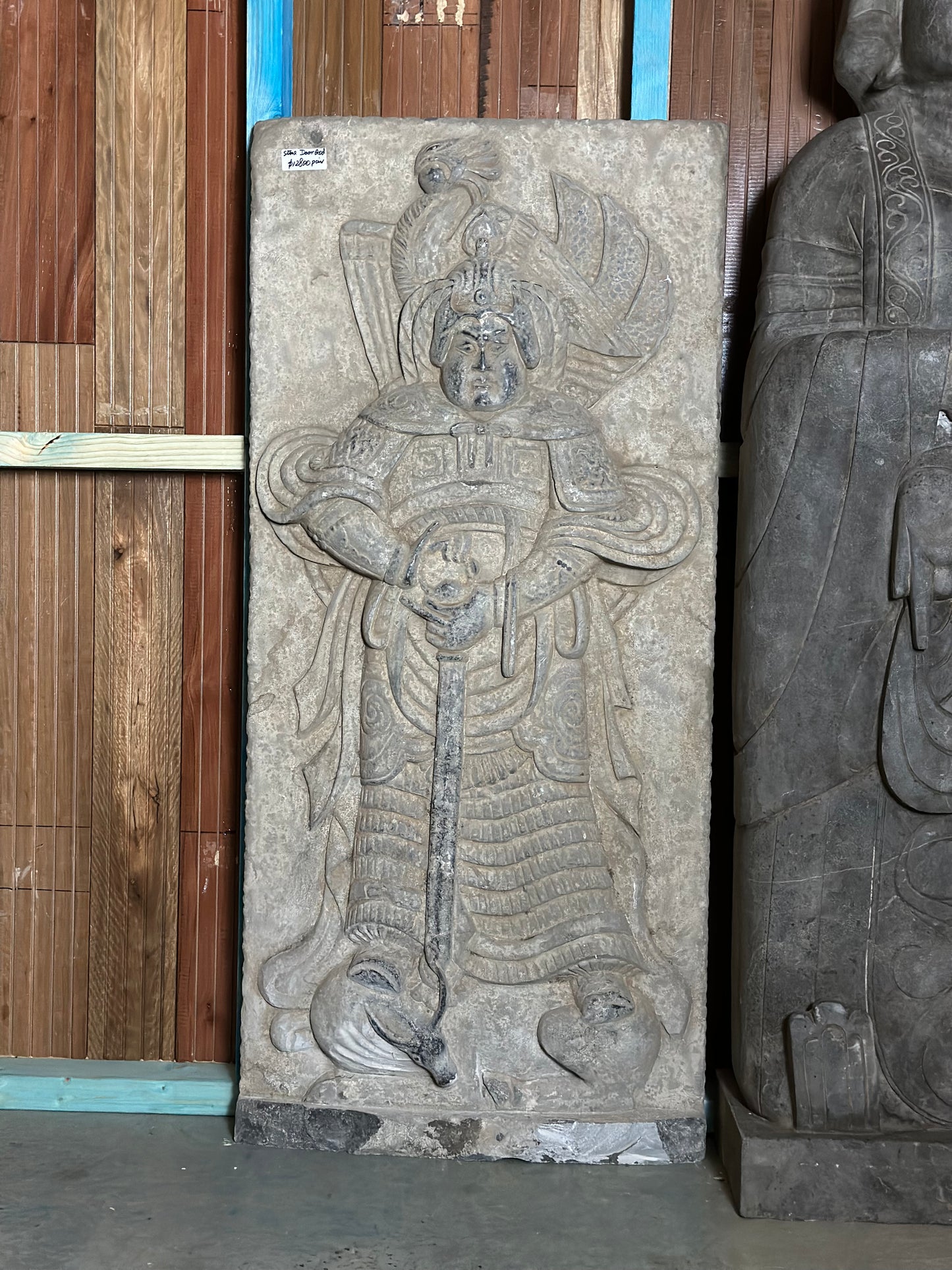 Traditional Chinese Black Stone Door Guardian Pair