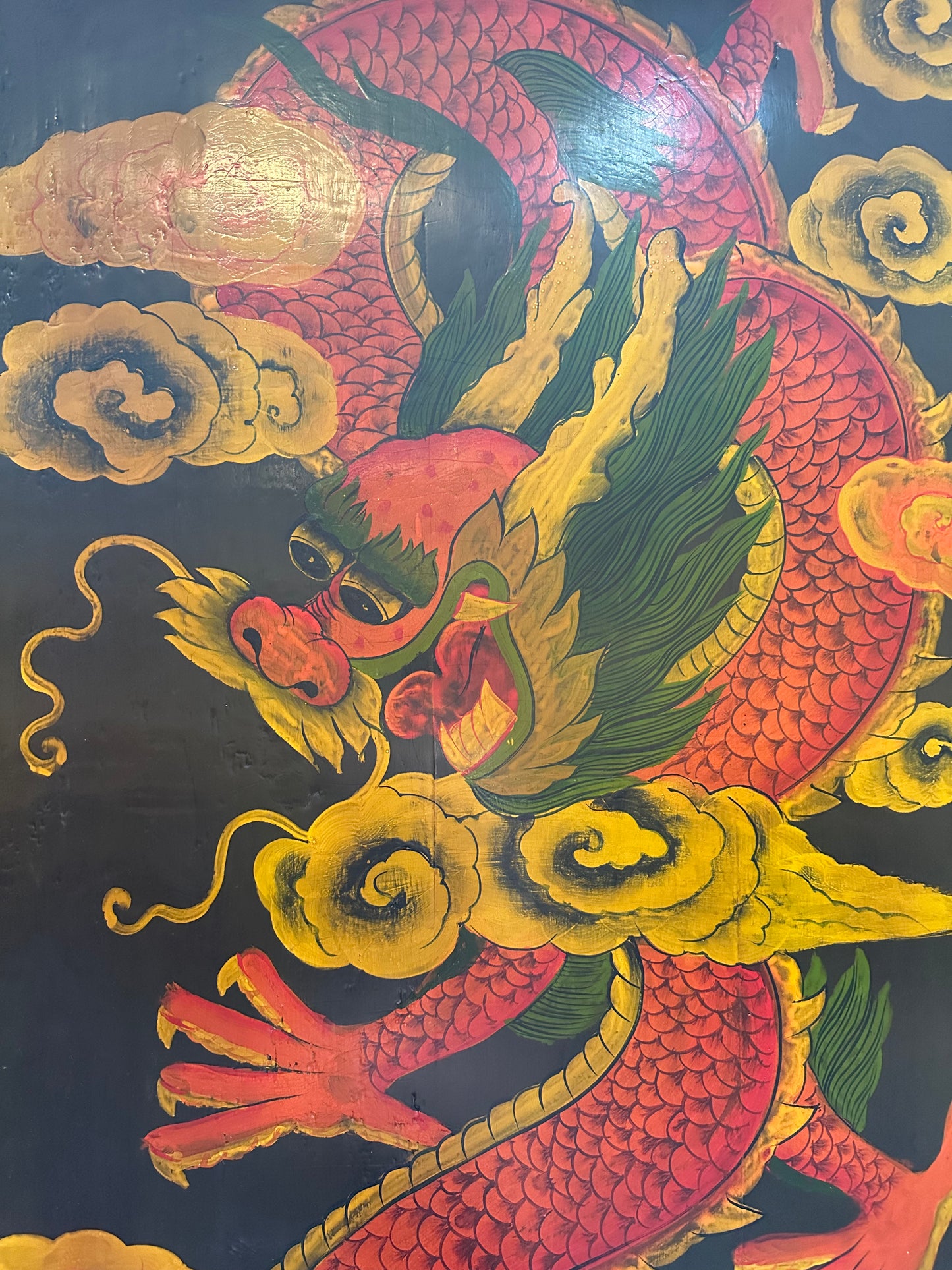 Hand-Painted Traditional Chinese Dragon Art Panel