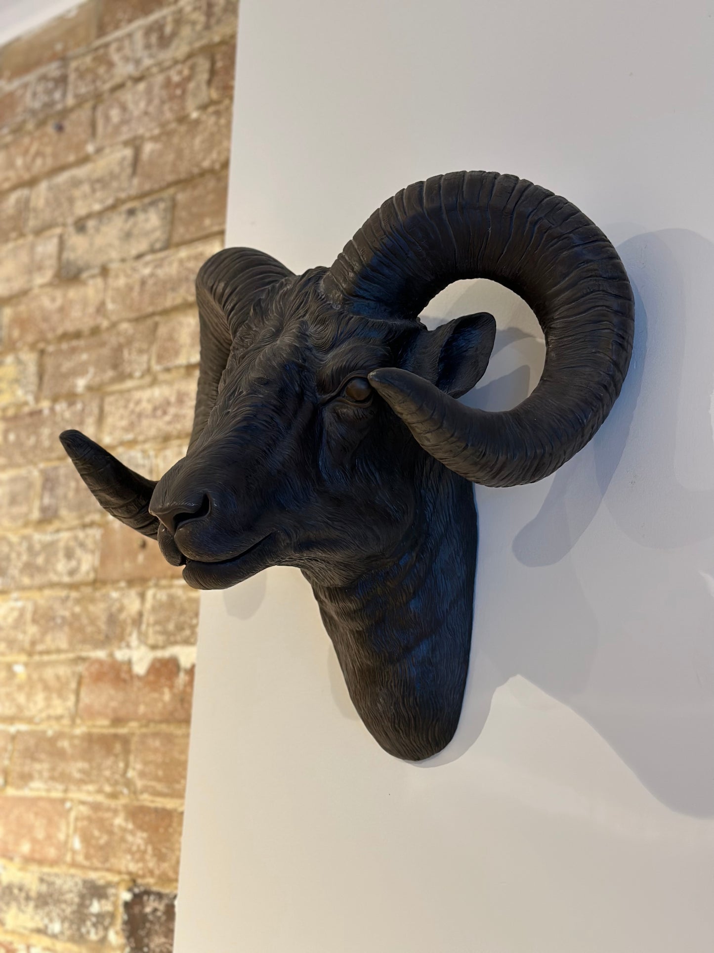 Bronze Wall-Mounted Ram Head Decor