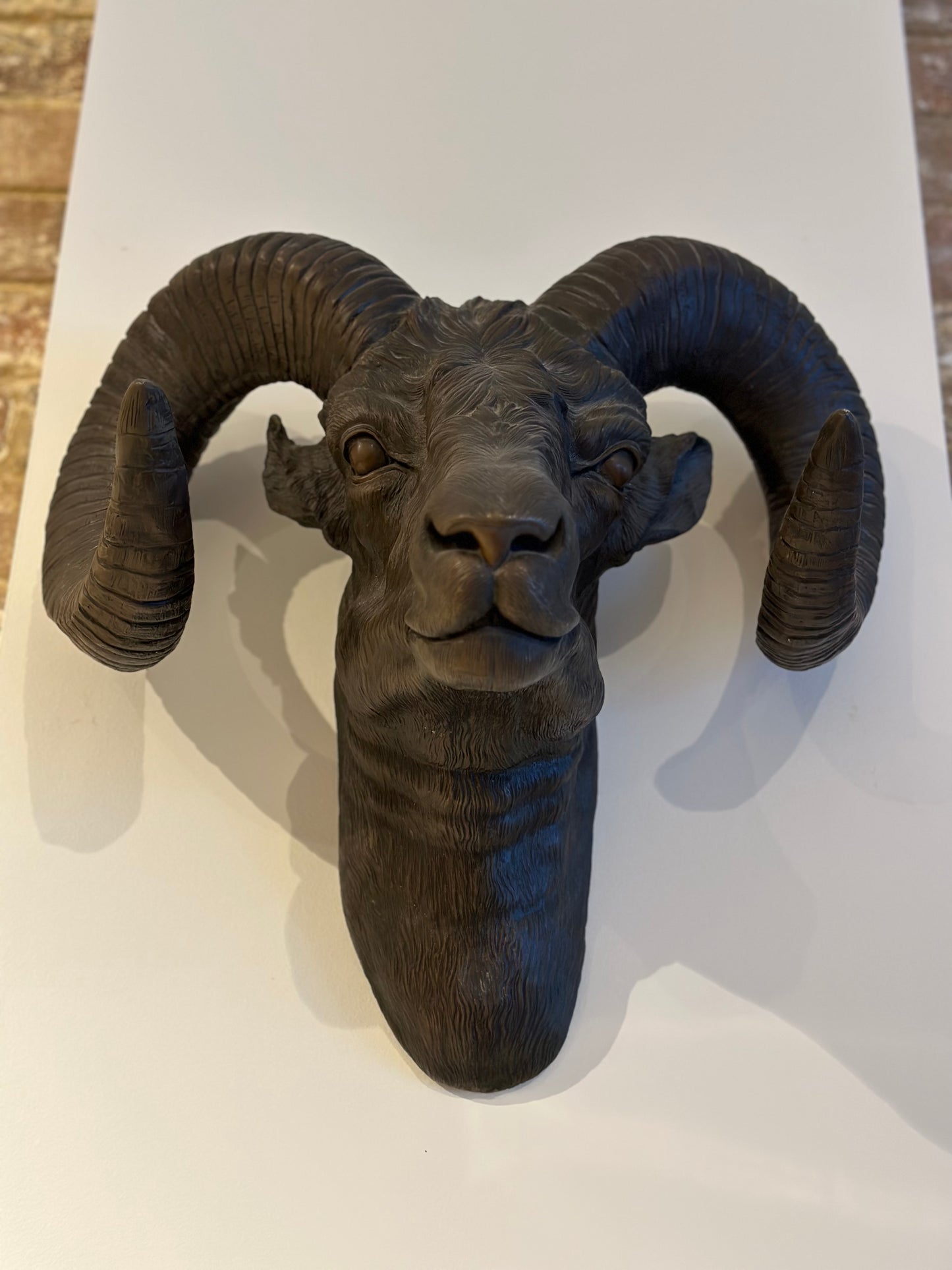 Bronze Wall-Mounted Ram Head Decor